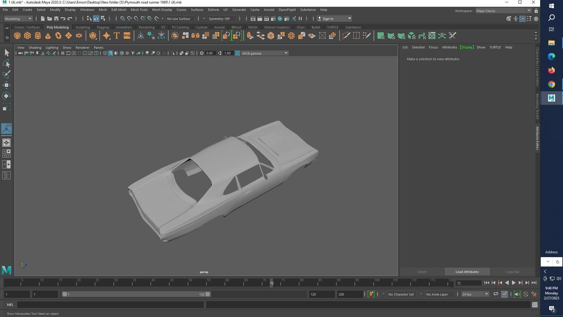 Plymouth road runner 1969 3D print model_16