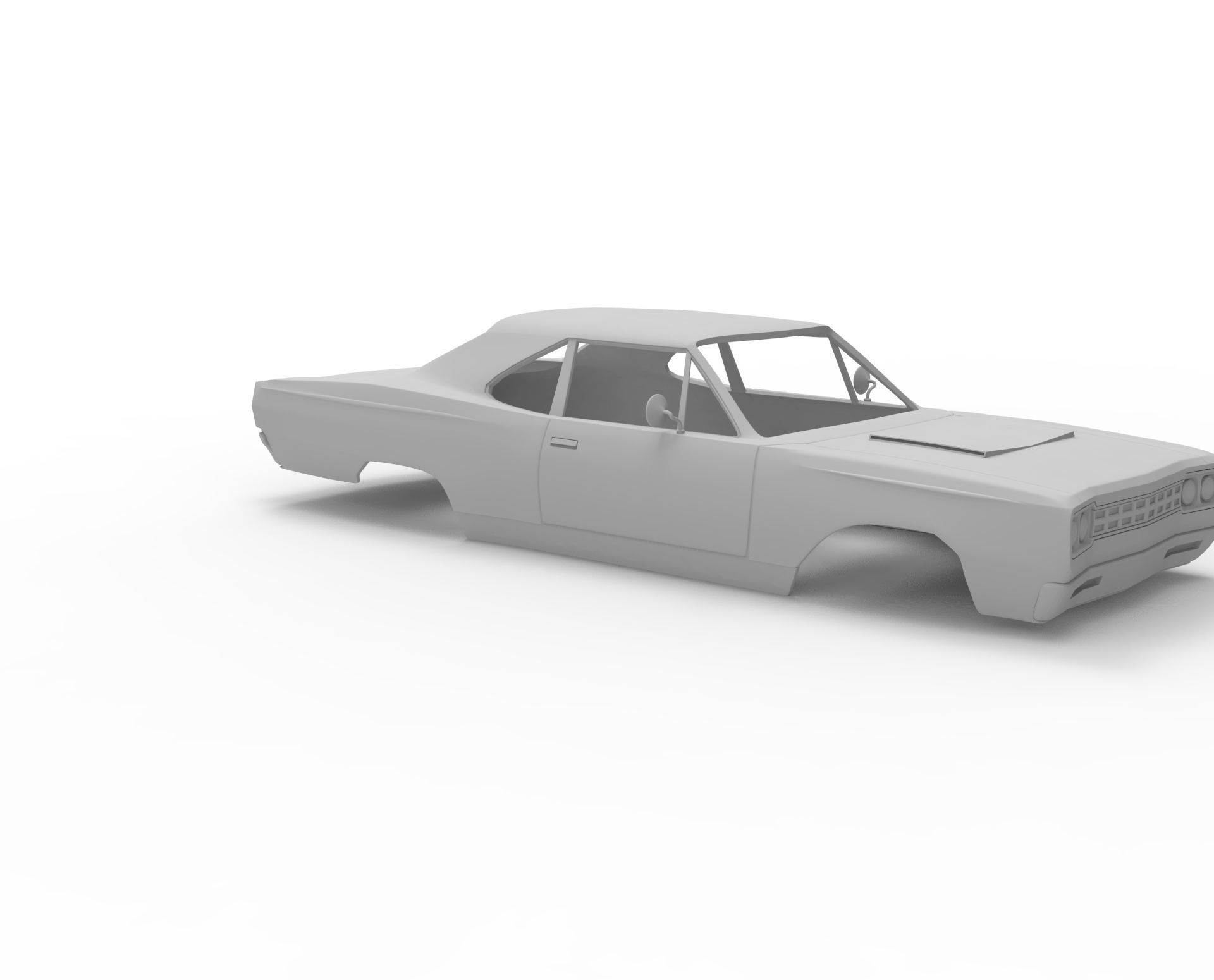 Plymouth road runner 1969 3D print model_3