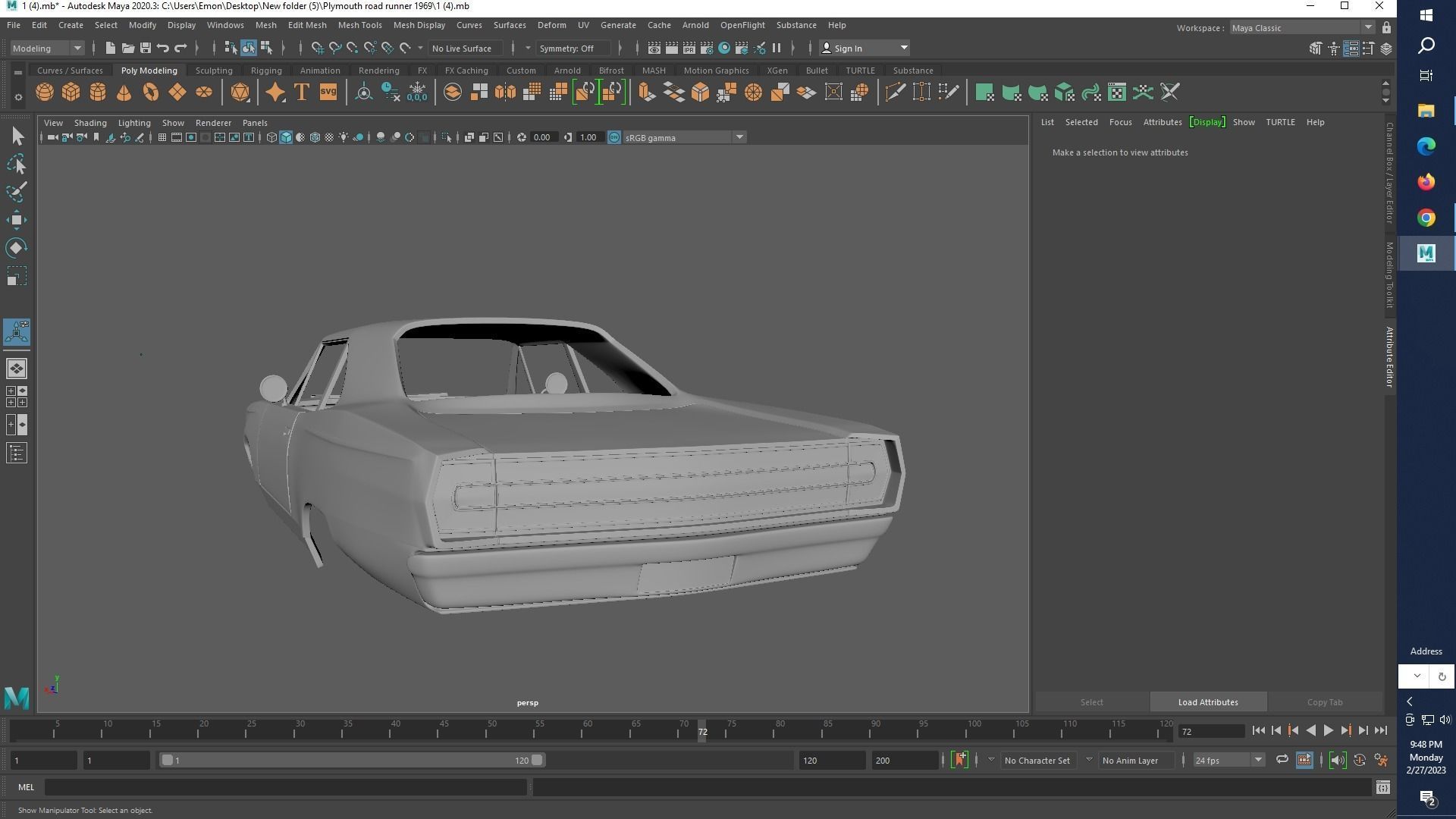 Plymouth road runner 1969 3D print model_14