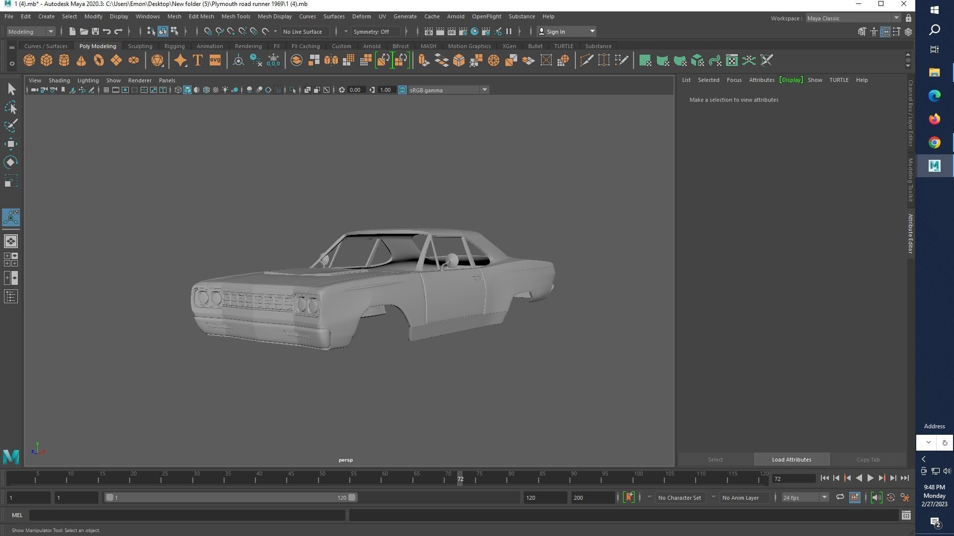 Plymouth road runner 1969 3D print model_17