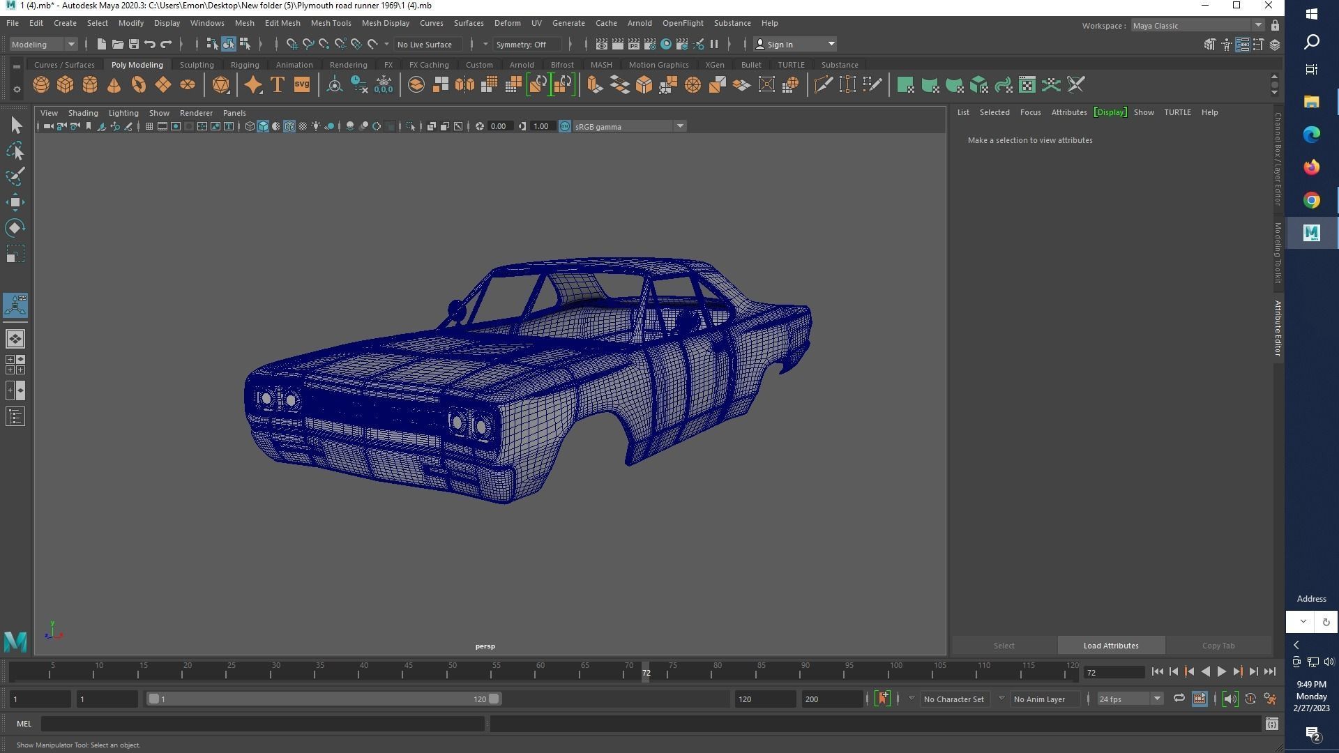 Plymouth road runner 1969 3D print model_20