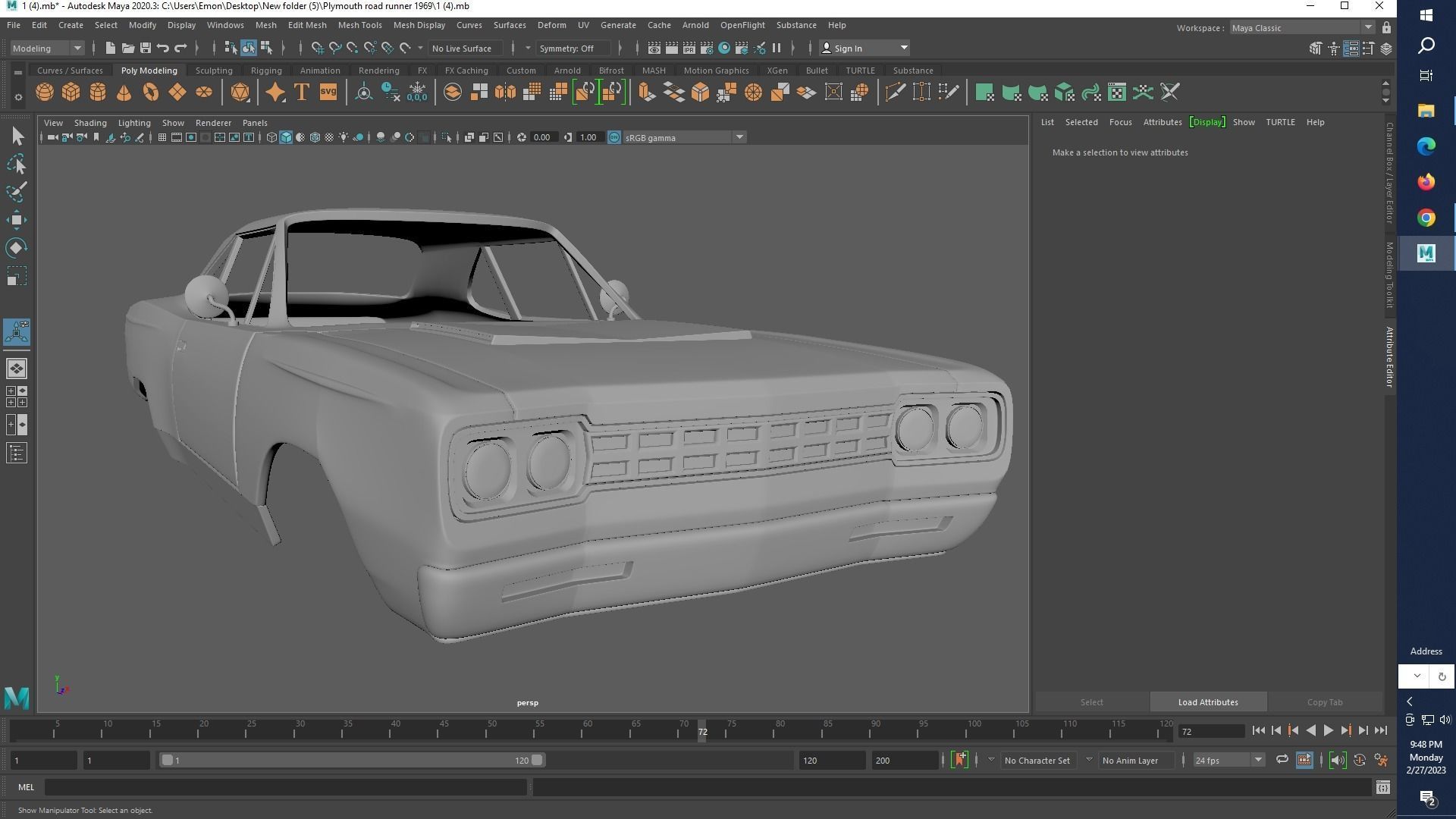 Plymouth road runner 1969 3D print model_13