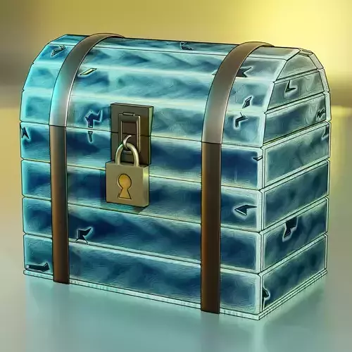 Low Poly Treasure Chest Low-poly 3D model