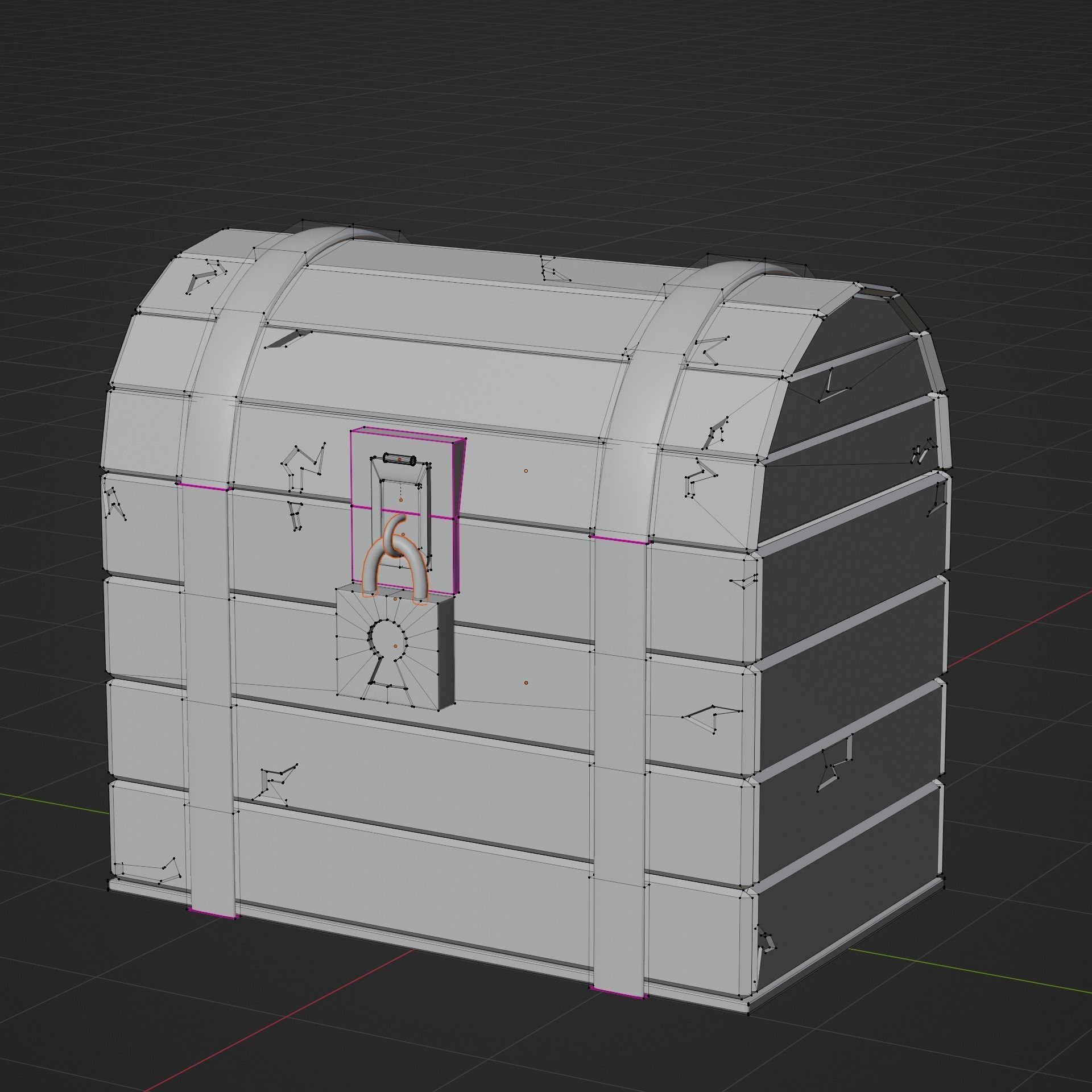 Low Poly Treasure Chest Low-poly 3D model_8