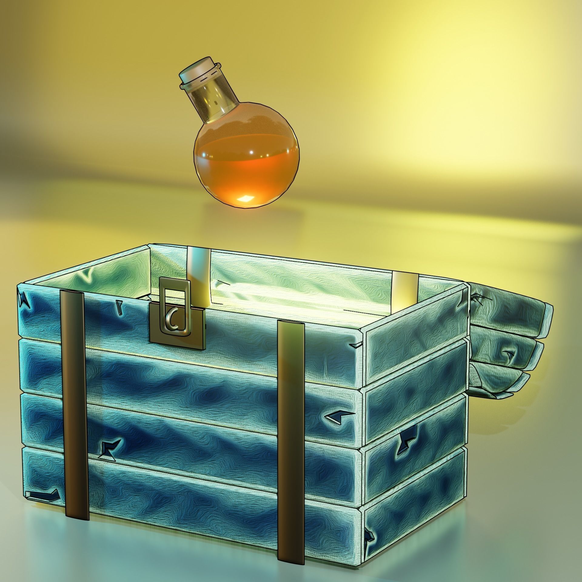 Low Poly Treasure Chest Low-poly 3D model_2