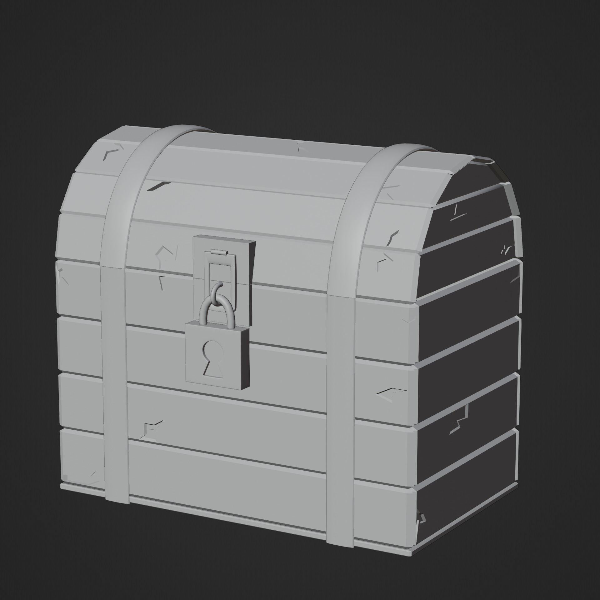 Low Poly Treasure Chest Low-poly 3D model_7