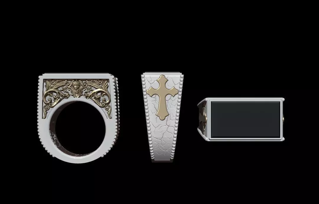 Signet Cross Ring 3D print model