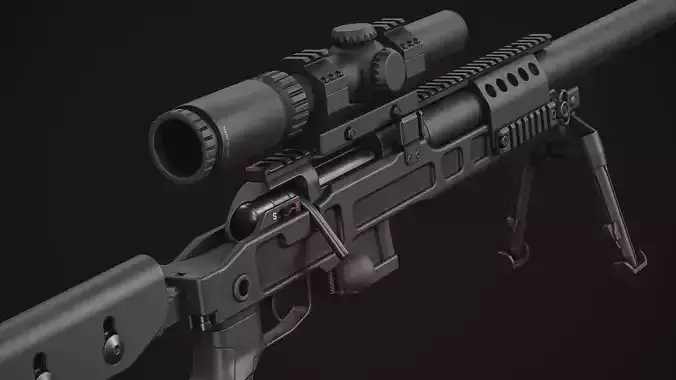 SPR300 sniper rifle Low-poly 3D model