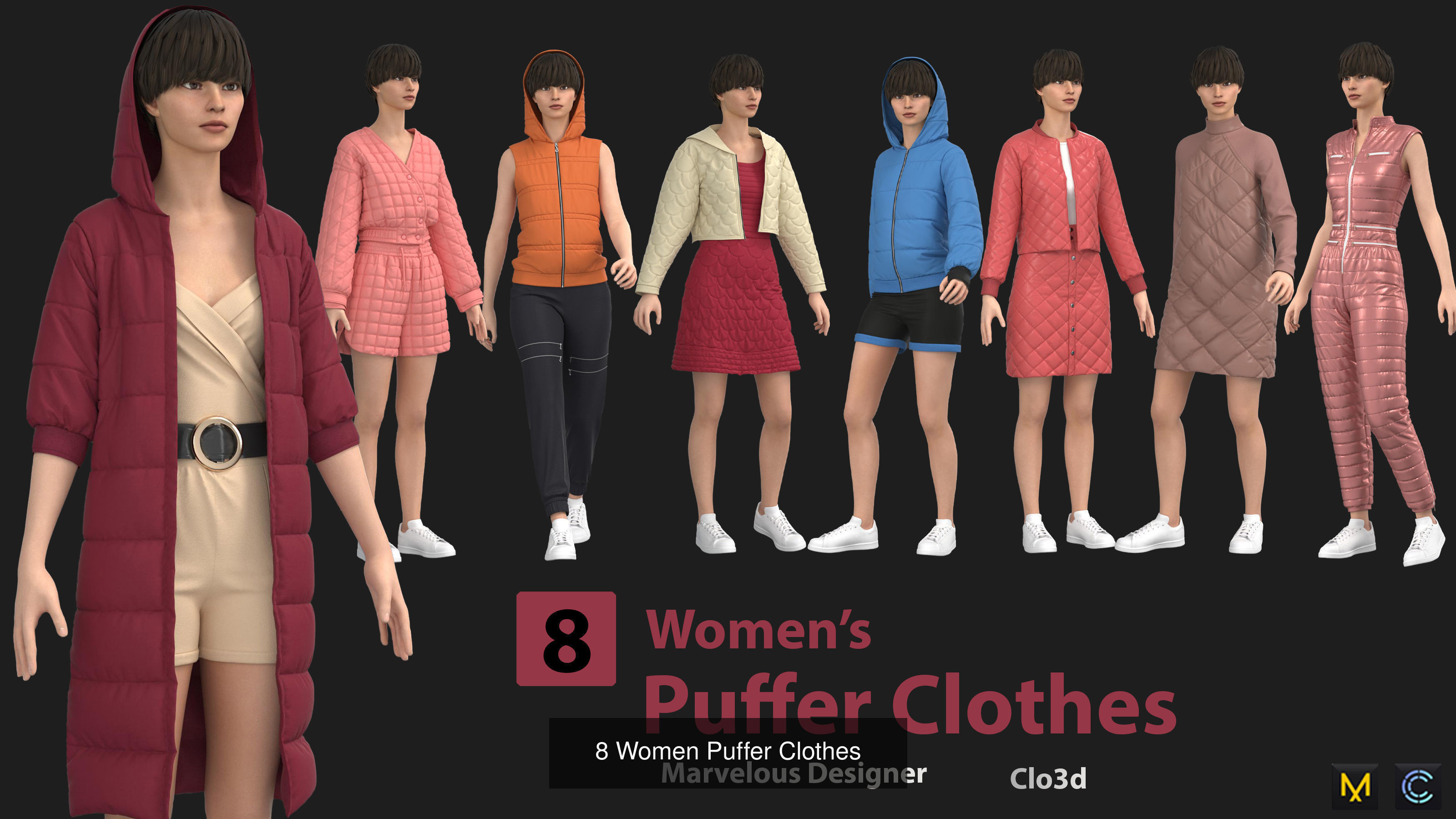 men clothes and woman clothes 3D Model Collection_3