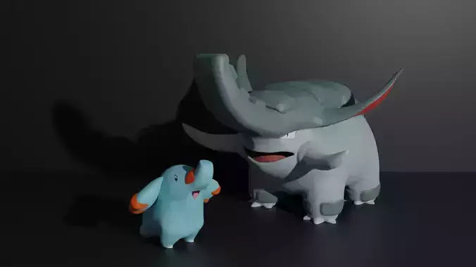 Phanpy and Donphan 3D print model 3D print model