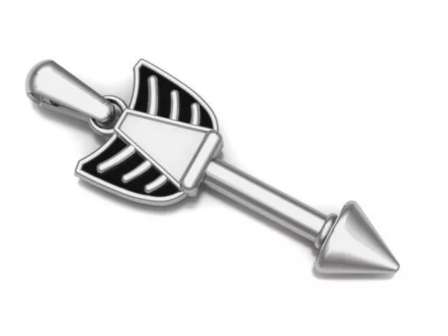 arrow pendant silver with Free 3D print model
