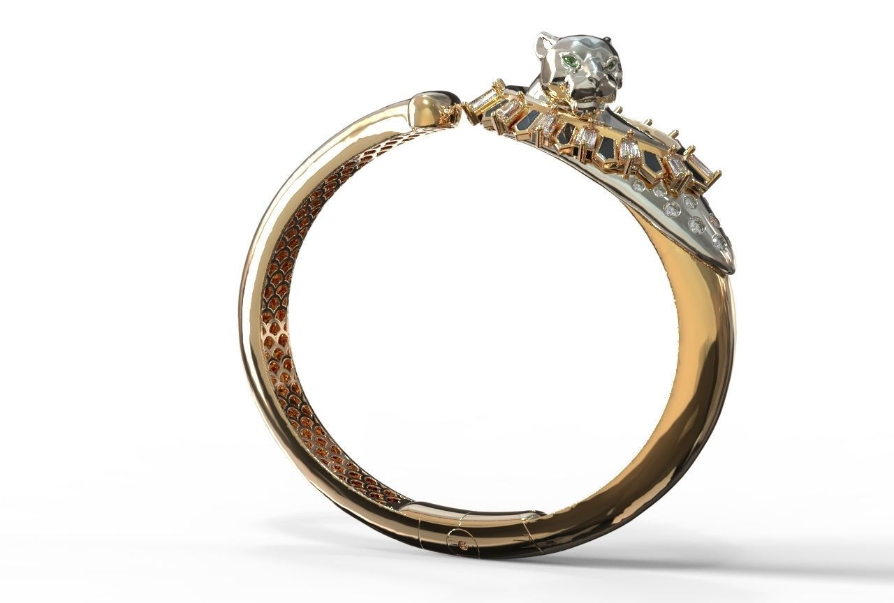 Lion Bracelet 3D print model_4