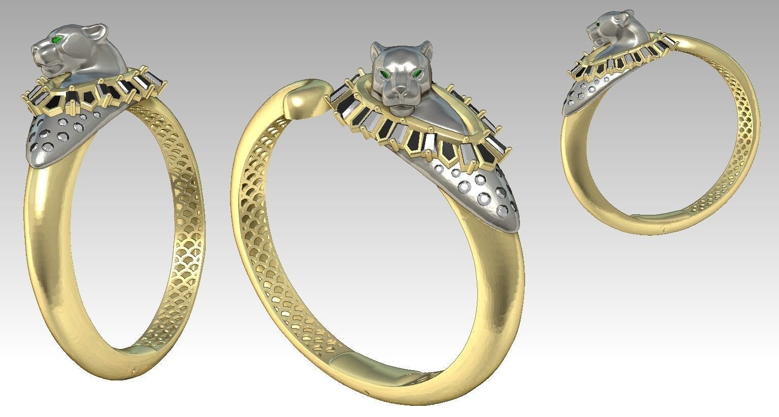 Lion Bracelet 3D print model_1