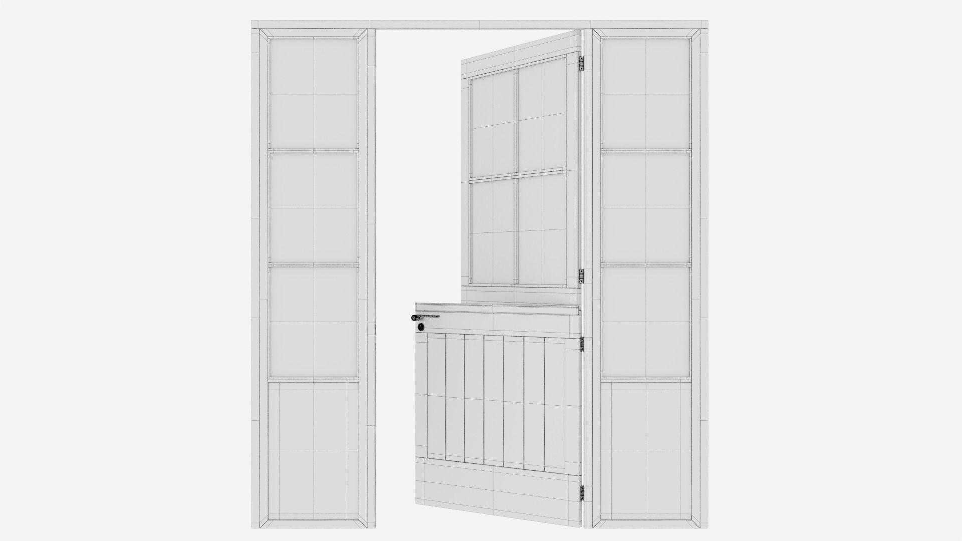 Aluminium door 163 3D model_6