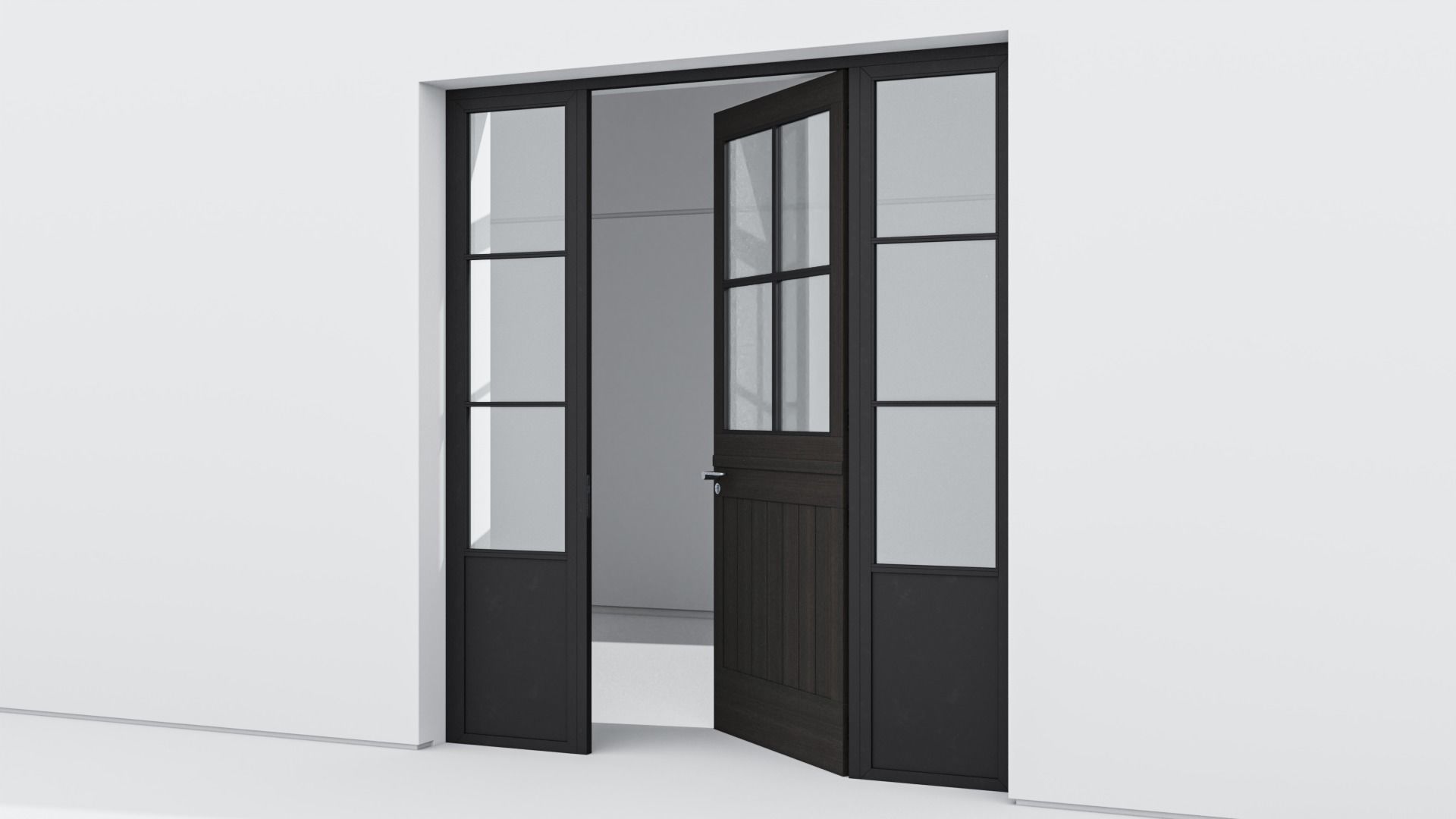 Aluminium door 163 3D model_3