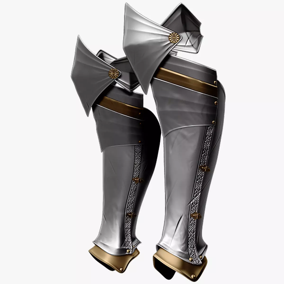 Female Knigt Knee Ankle Armor Sculpt Project 3D model_0
