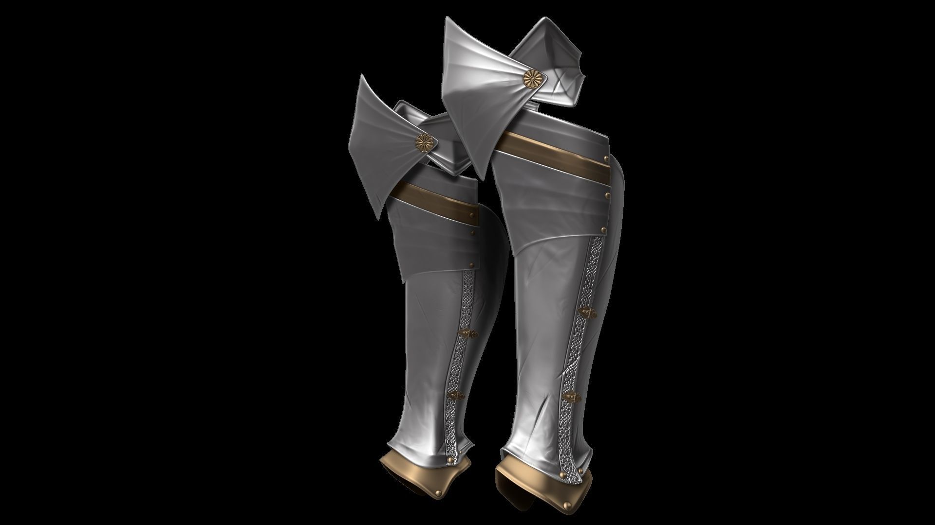 Female Knigt Knee Ankle Armor Sculpt Project 3D model_1