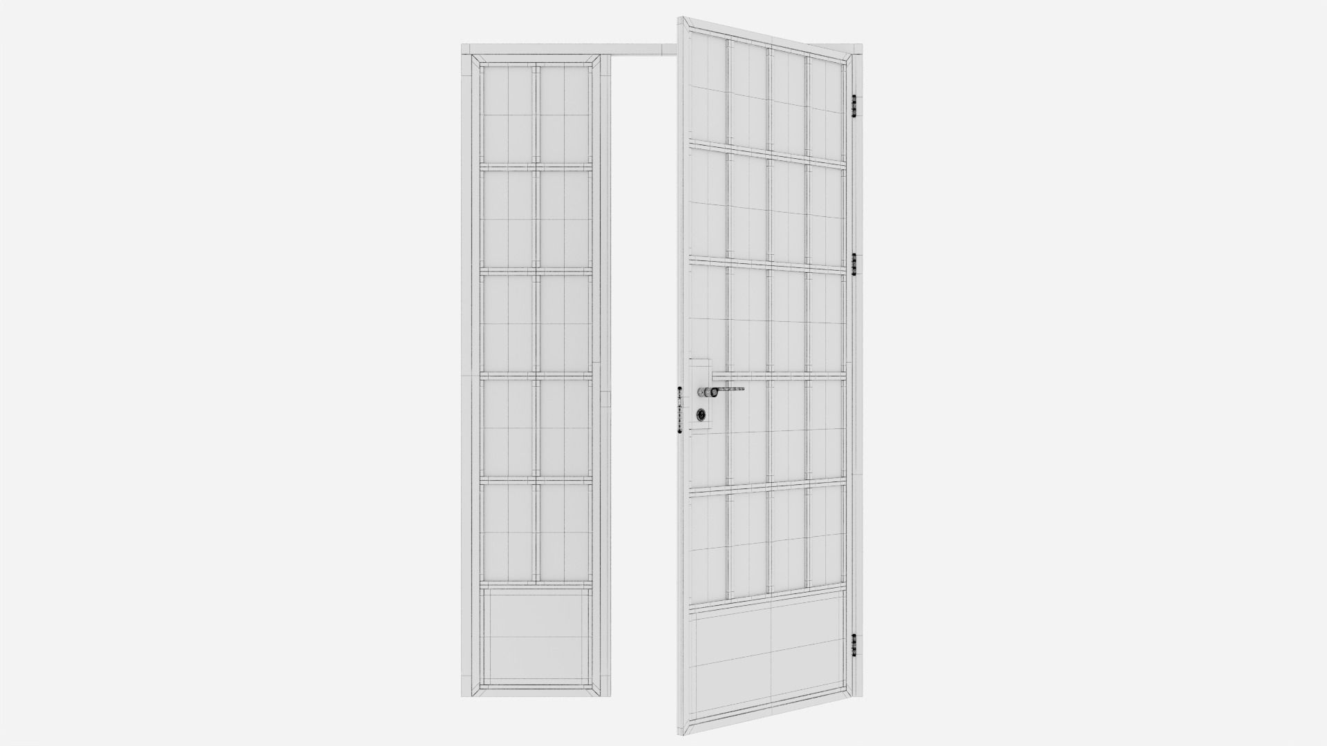 Aluminium door 164 3D model_6