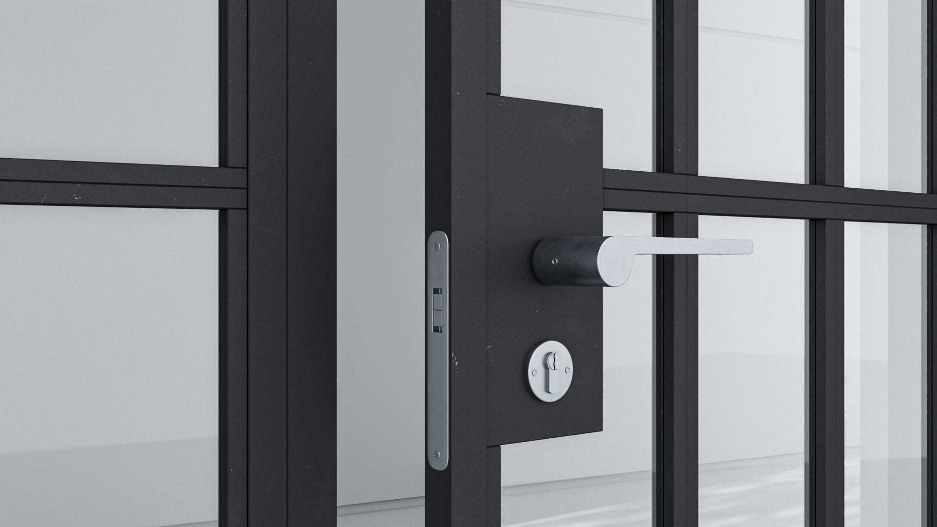 Aluminium door 164 3D model_4