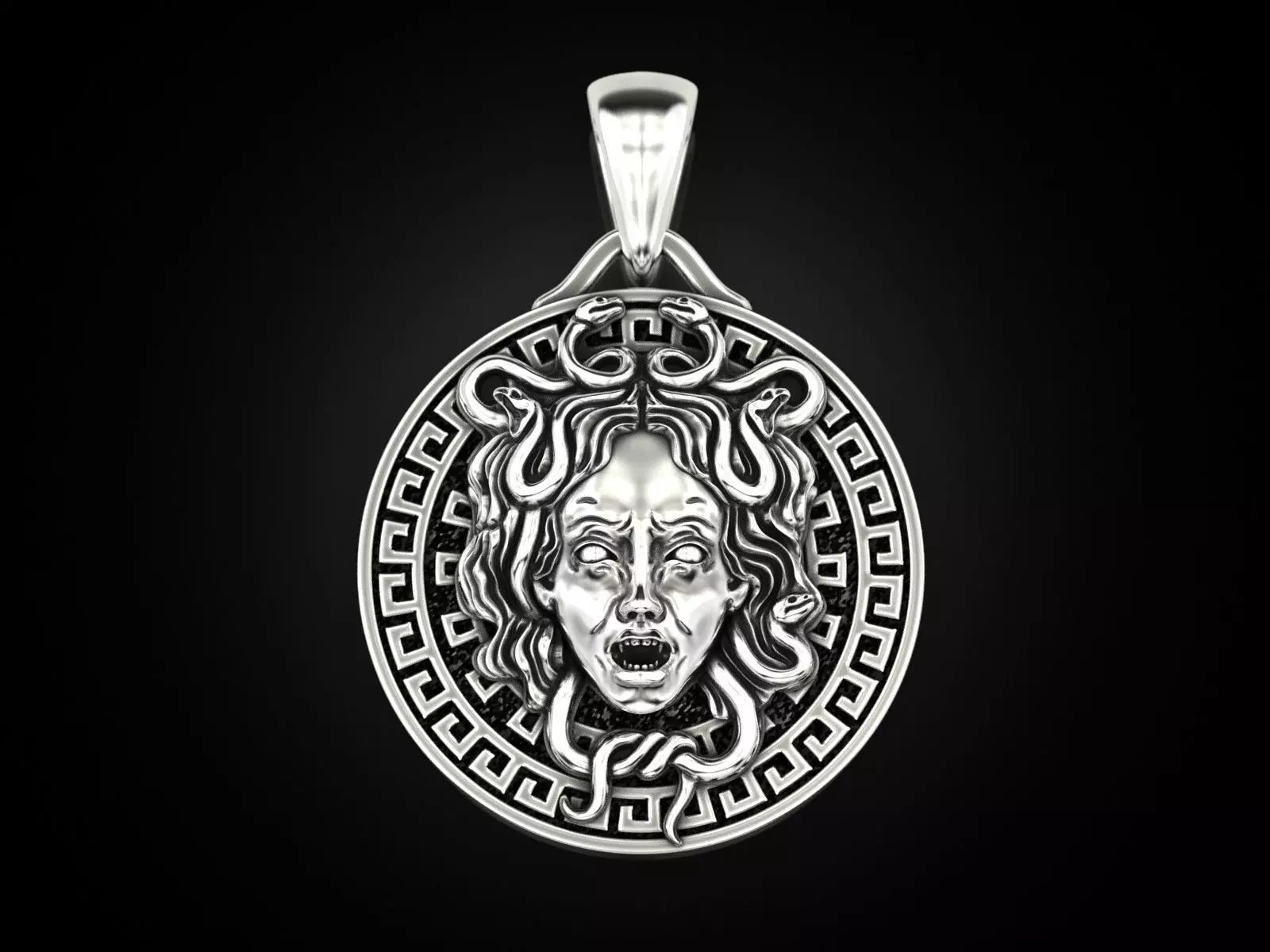 Medusa Gorgon Pendant 3D print model_0