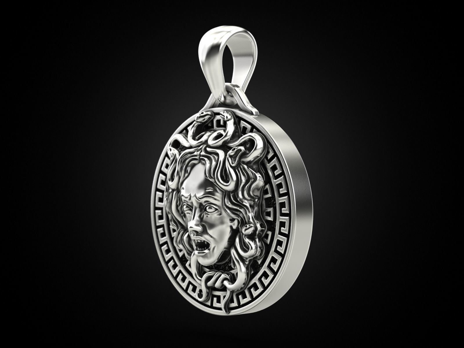 Medusa Gorgon Pendant 3D print model_3