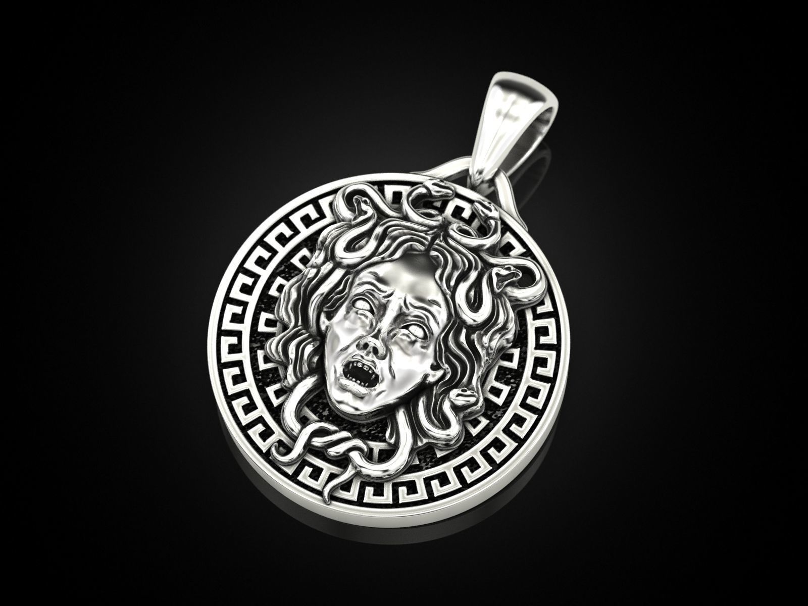 Medusa Gorgon Pendant 3D print model_1