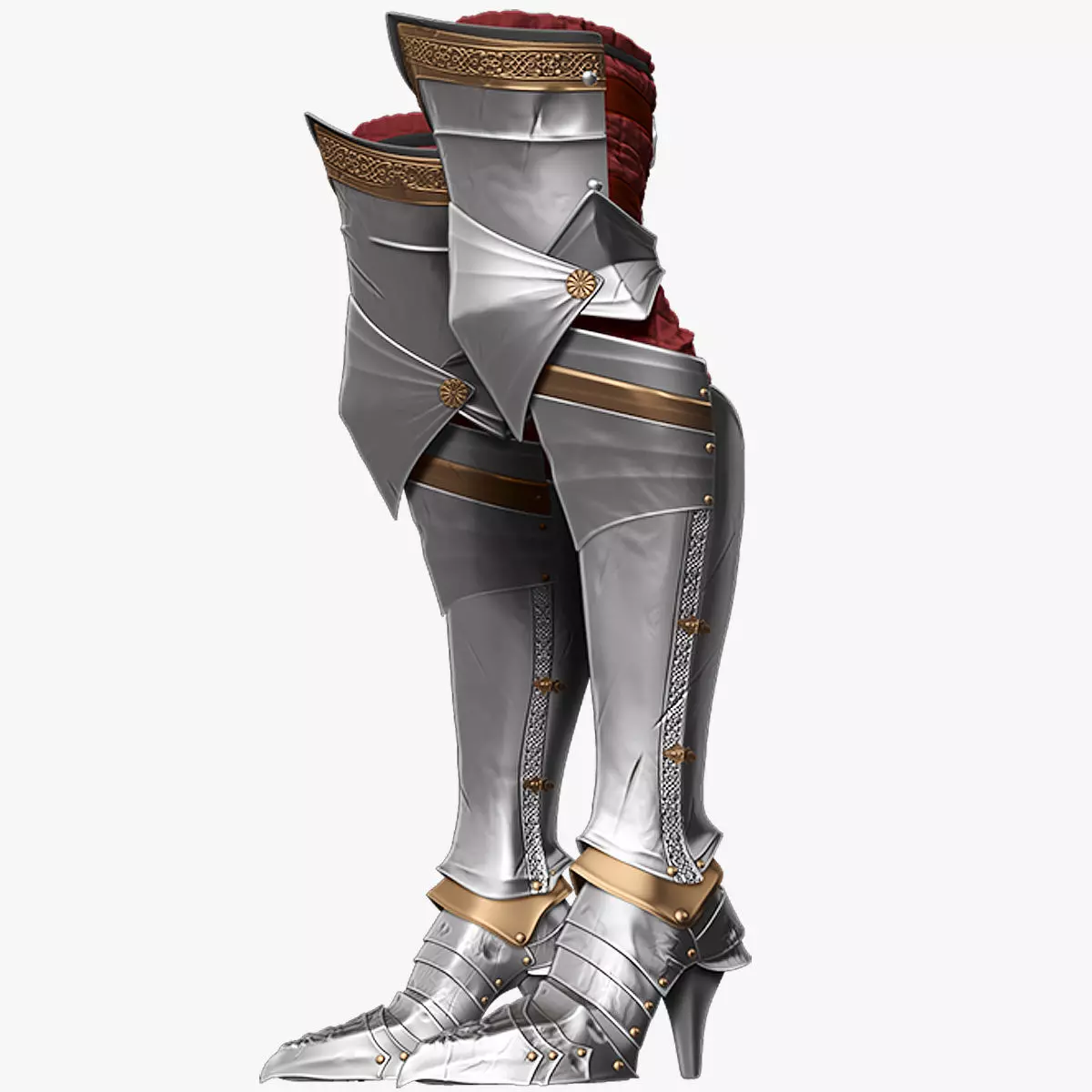 Female Knigt Leg Armor Set Sculpt Project 3D model