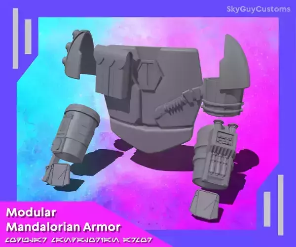 Modular Mandalorian Armor 3D Print Files 3D print model