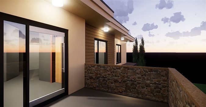 Modern Villa 3D model 5