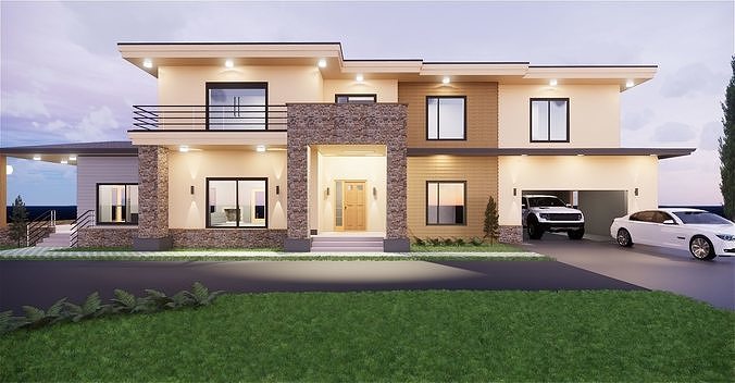 Modern Villa 3D model 2