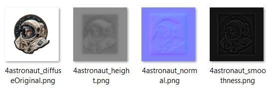 Astronaut embroidered patch v4 Low-poly 3D model_2