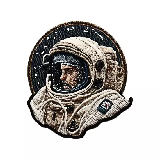 Astronaut embroidered patch v4 Low-poly 3D model_0