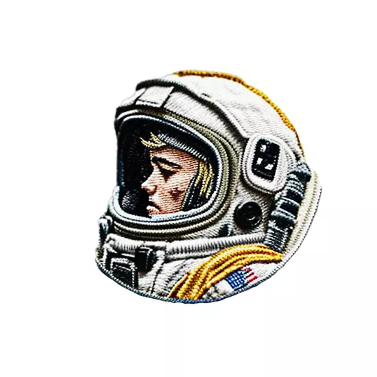 Astronaut embroidered patch v5 Low-poly 3D model_0