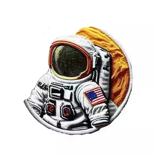 Astronaut embroidered patch v7 Low-poly 3D model