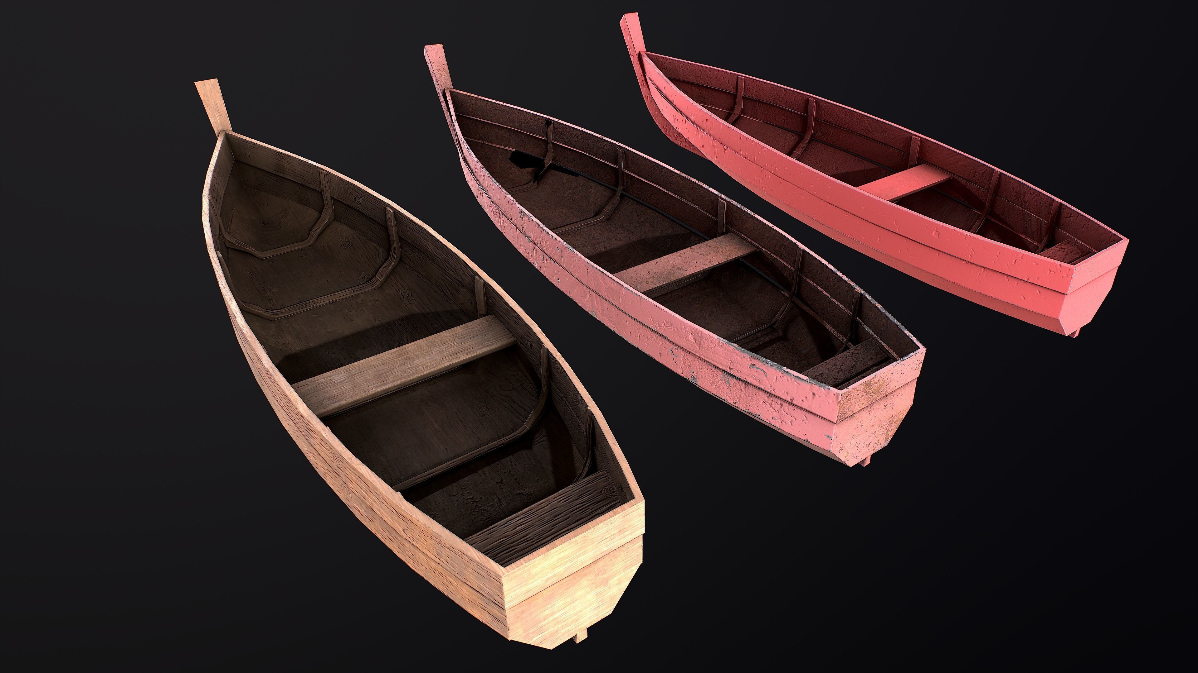 Boat pack Low-poly 3D model_6