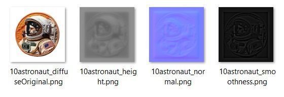 Astronaut embroidered patch v10 Low-poly 3D model_1