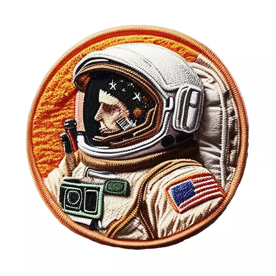 Astronaut embroidered patch v10 Low-poly 3D model_0