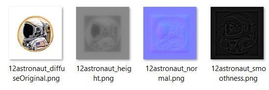 Astronaut embroidered patch v12 Low-poly 3D model_2