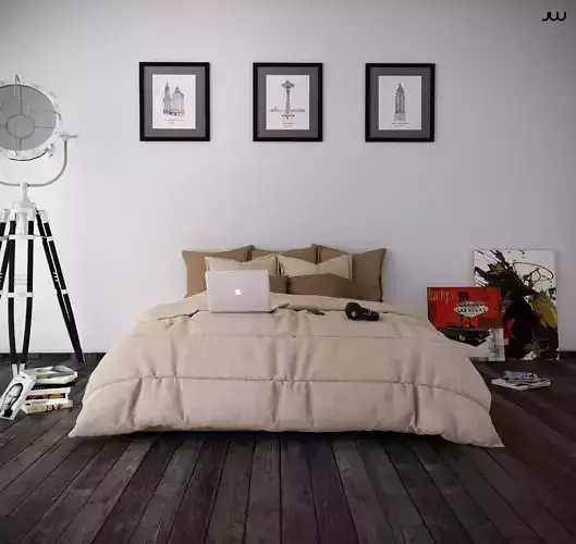 Bedroom minimalist Free 3D model