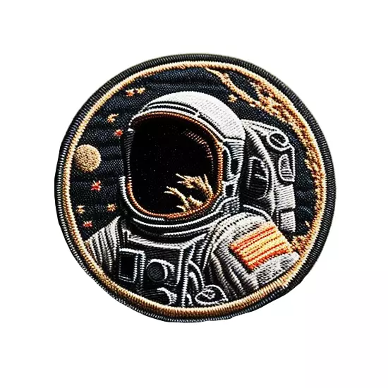Astronaut embroidered patch v14 Low-poly 3D model_0