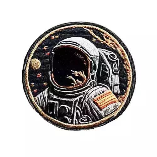 Astronaut embroidered patch v14 Low-poly 3D model