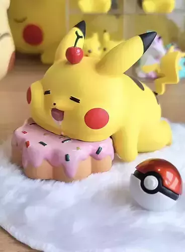 POKEMON CHONKIEST FAT AND CUTEST PIKACHU CHERRY AND CAKE 3D model