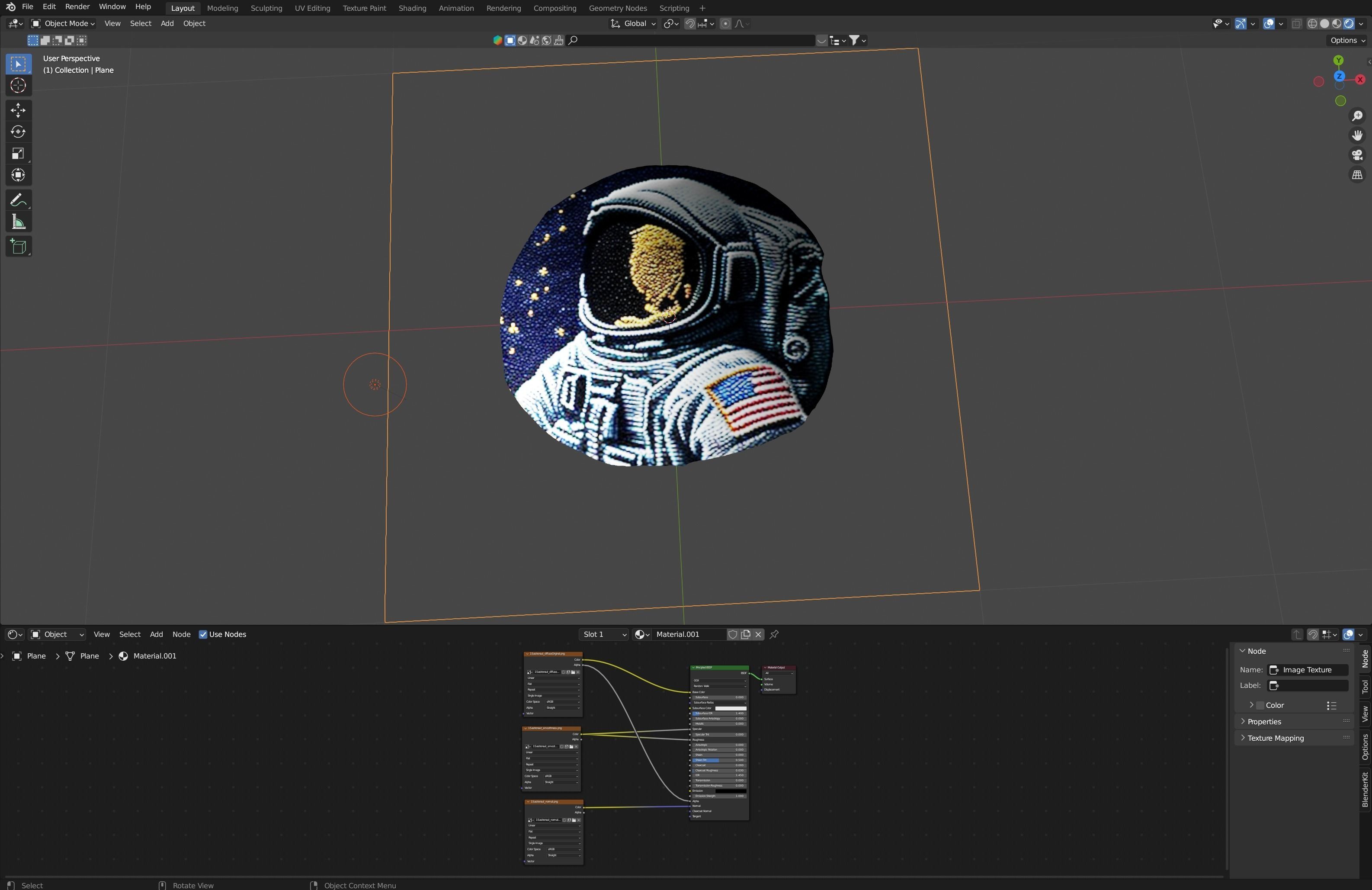 Astronaut embroidered patch v15 Texture_1