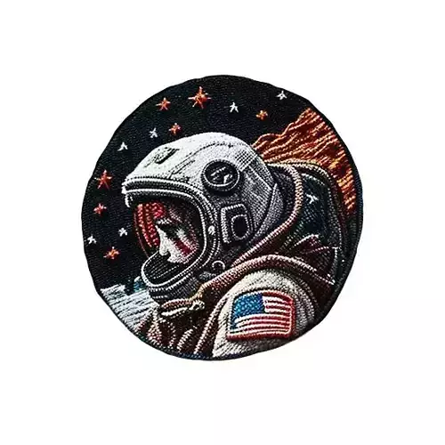 Astronaut embroidered patch v16 Texture