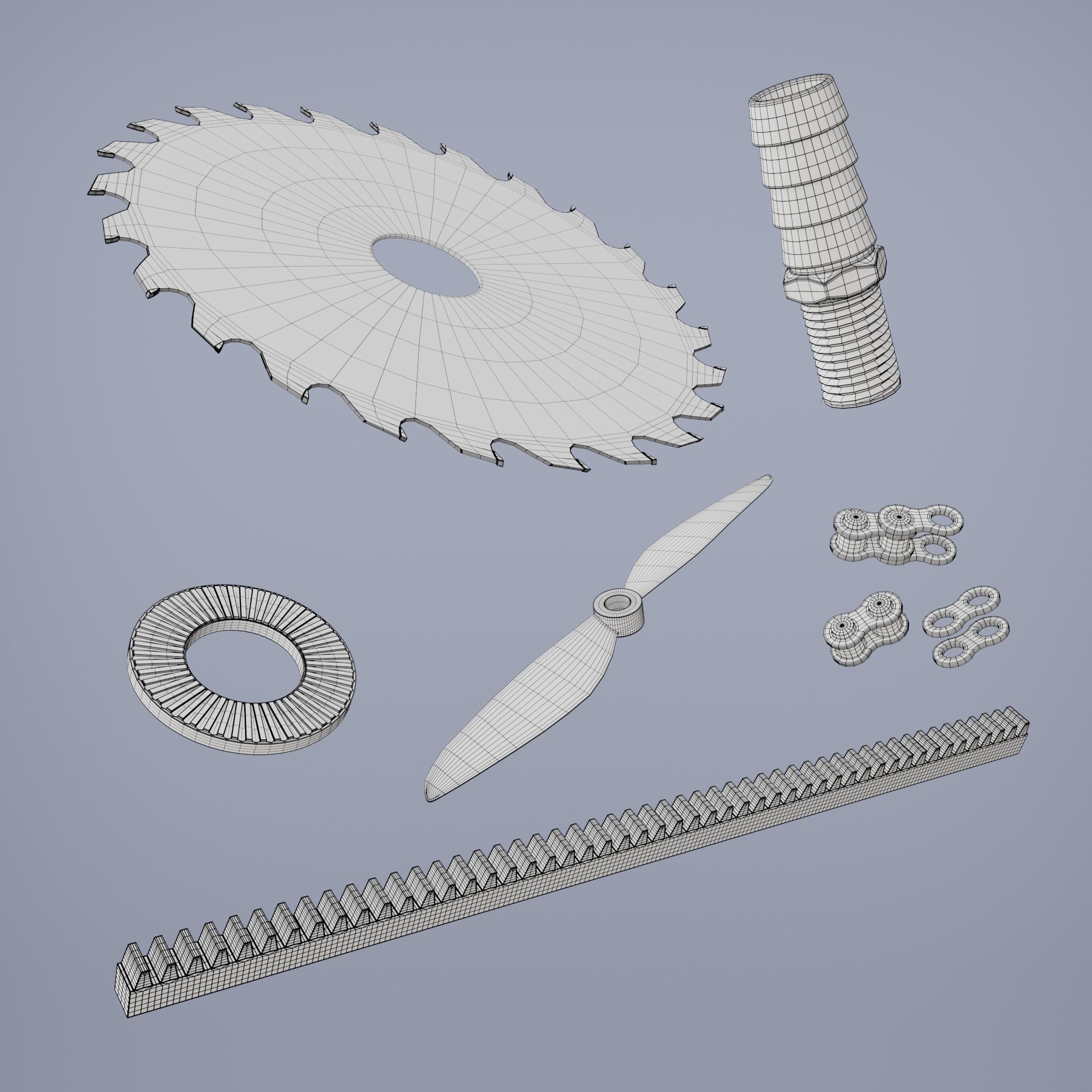 Free Mechanical Parts Free 3D model_15