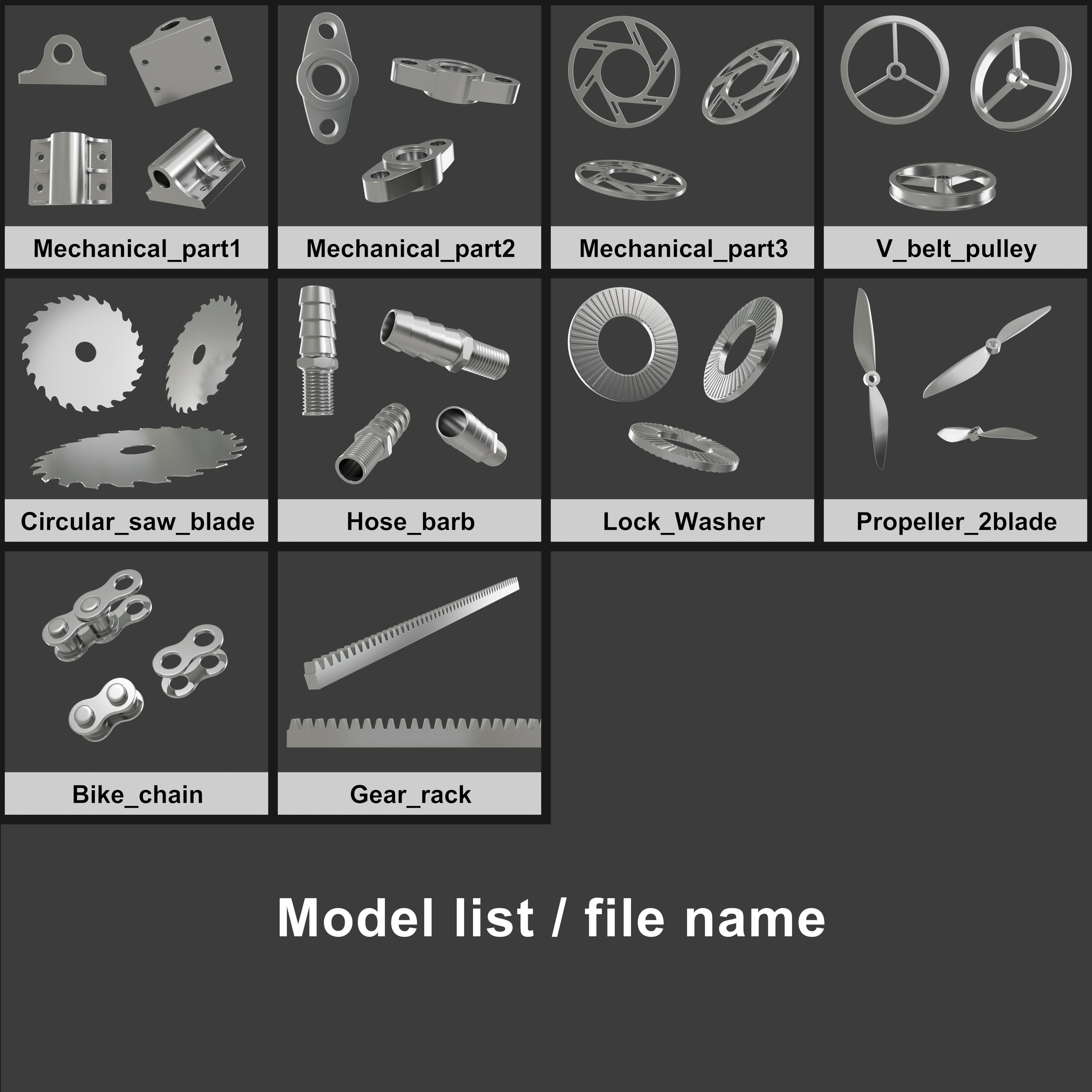 Free Mechanical Parts Free 3D model_16