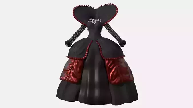 Queen Dress Low-poly 3D model