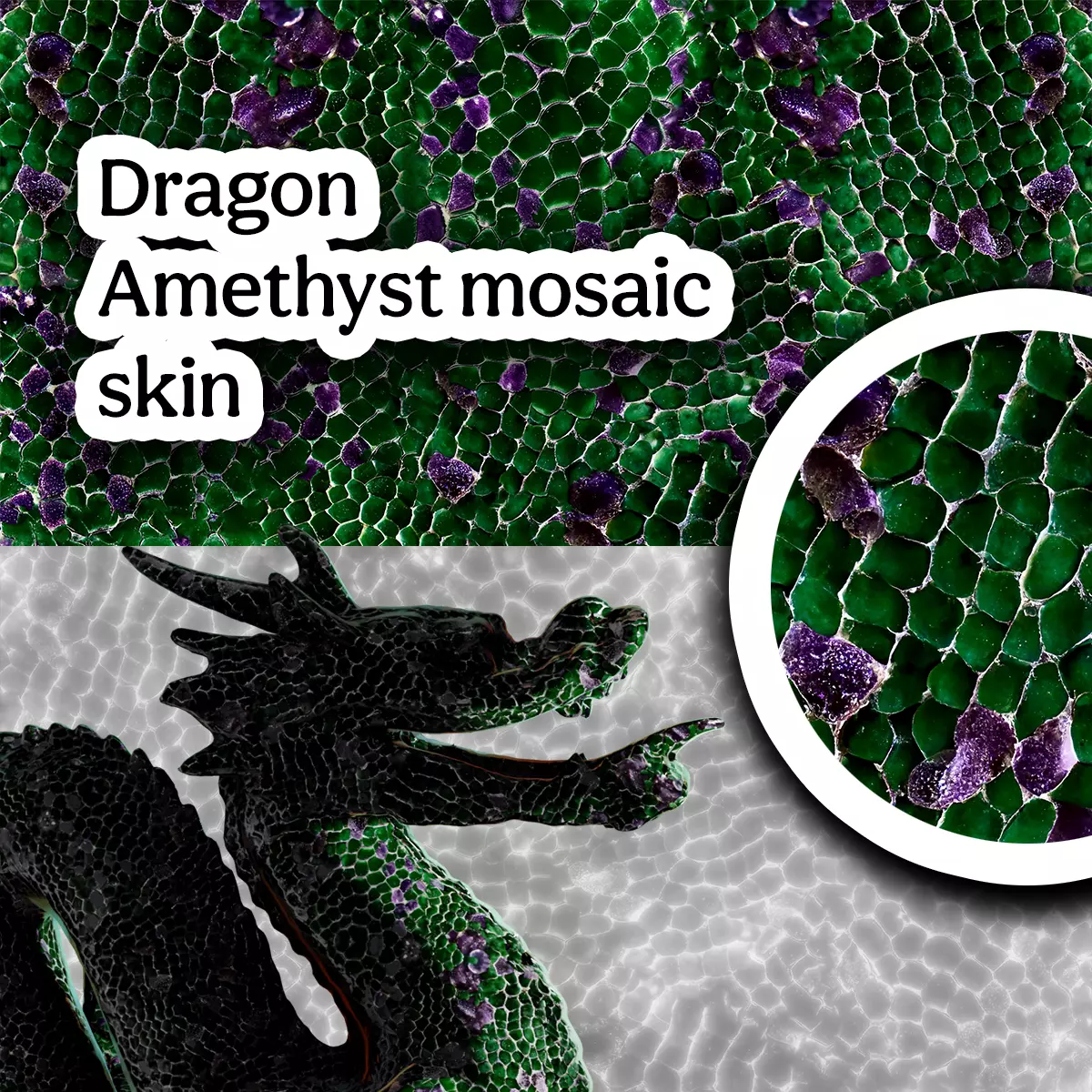 8k Magic green amethyst mosaic skin and several colors Texture_0