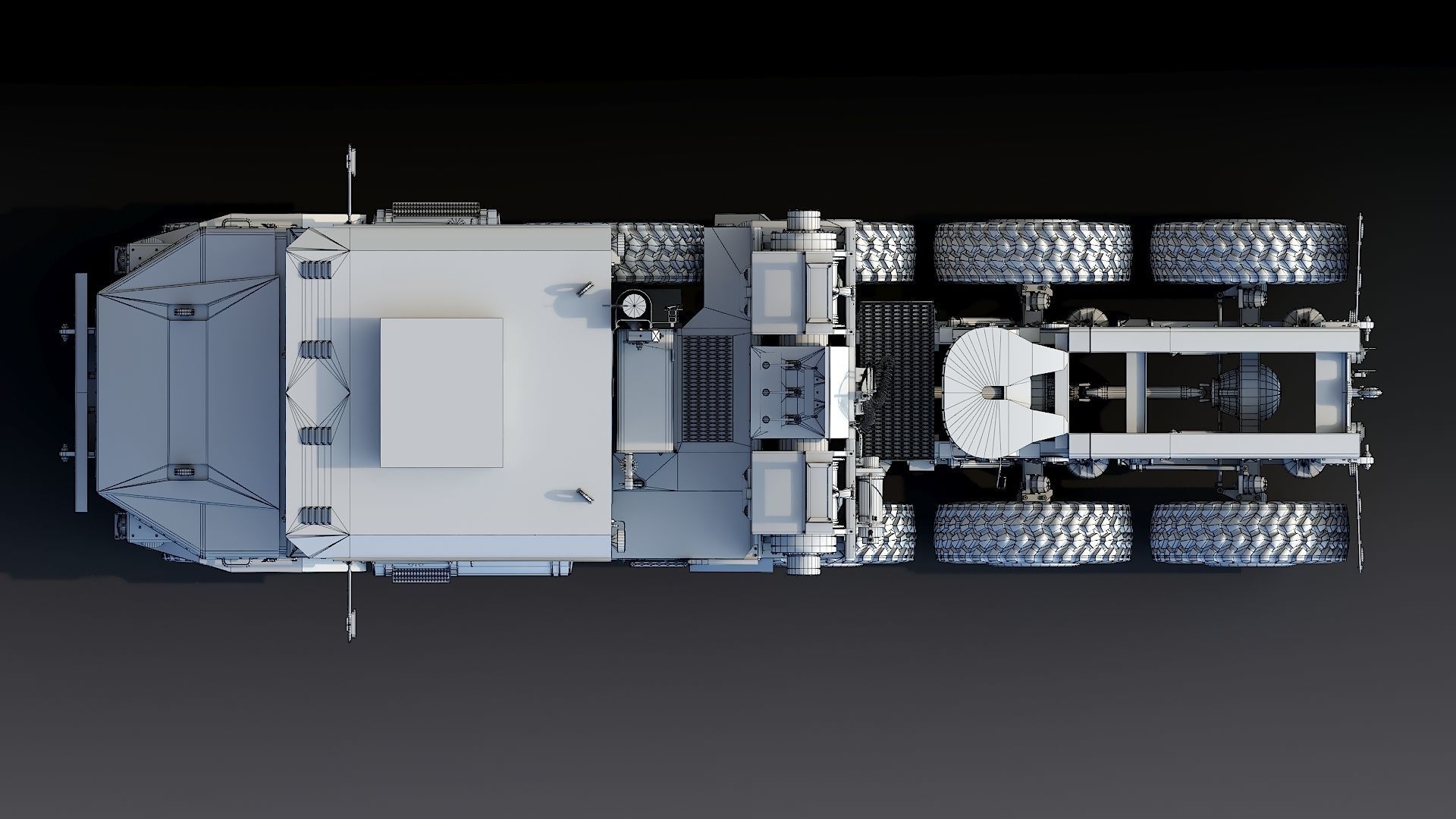 Military truck Oshkosh M1070 HET 8x8 Low-poly 3D model_44