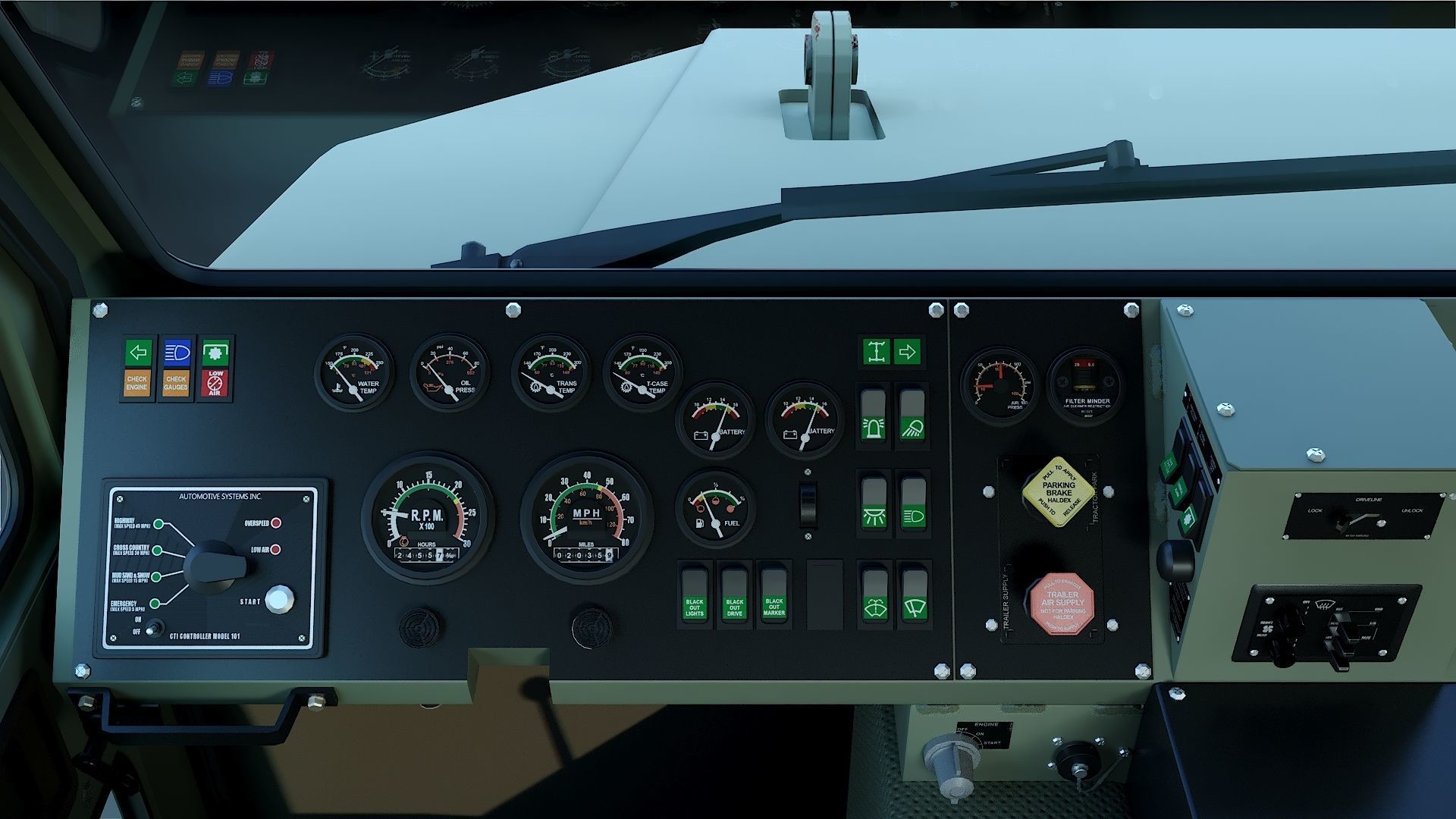 Military truck Oshkosh M1070 HET 8x8 Low-poly 3D model_14